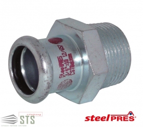 Переходник стальной оцинкованный с наружной резьбой (отопление) STEELPRES® RM