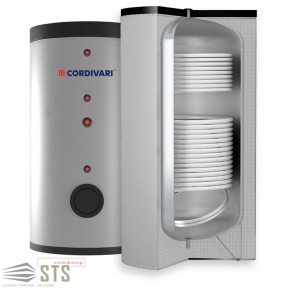 Бойлер 300 л BOLLY® 2 AP (2 збільшених ТО) WB (тверда незйомна ізол.) POLYWARM® Cordivari srl